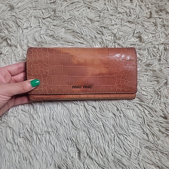 Miu Miu Handbags - Miu Miu Wallet Long Wallet Leather Crocodile Womens - Used Flawed